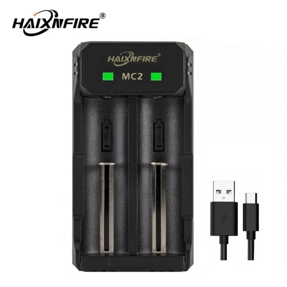 HaixnFire MC2 Battery Charger Universal Smart Rechargeable Battery Adapter Lithium Battery 18650 21700 26650